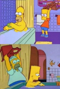 Create meme: bart simpson, Homer and Bart, Homer