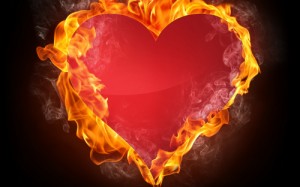 Create meme: flame, heart, love