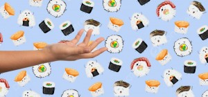 Создать мем: суши, роллы суши эмодзи, суши мультяшные