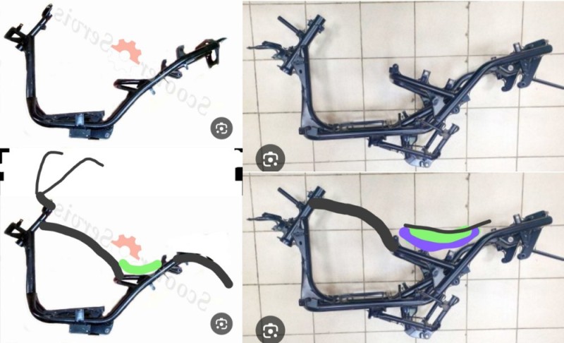 Create meme: honda dio frame, the frame of the Alfa moped, scooter frame