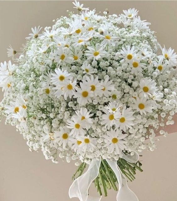 Create meme: bouquet of field daisies, Matricaria bouquet, daisies and gypsophila bouquet