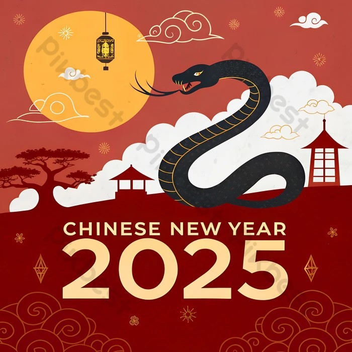 Создать мем: 2025 год змеи, китайский новый год 2024, happy chinese new year 2024