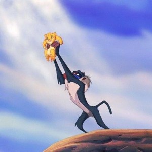 Create meme: rafiki, The Lion King, pictures lion king monkey holding a lion