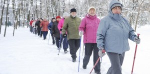 Create meme: Nordic walking