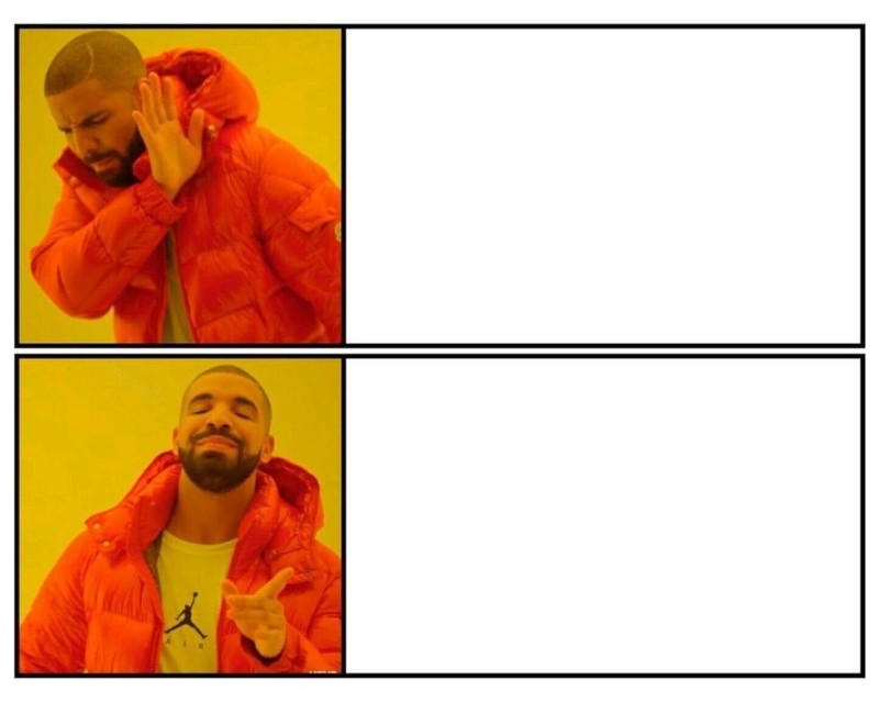 Create meme: meme with Drake pattern, Drake hotling bling, template meme with Drake