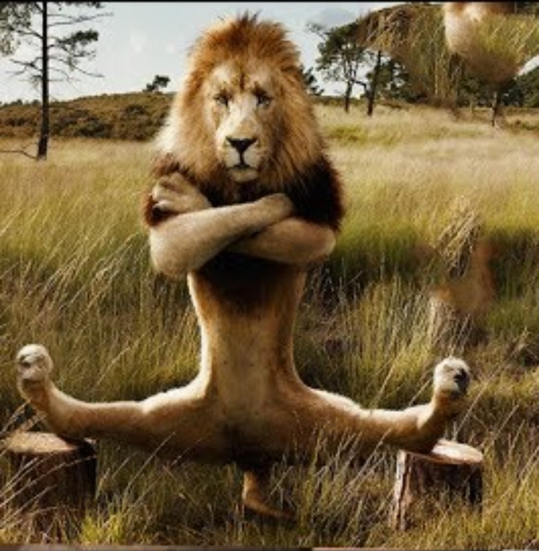 Create meme: the lion is funny, lioness , funny lion