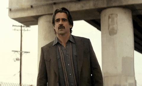 Create meme: factory worker well, well, yes, True Detective Colin Farrell, Colin Farrell meme true detective