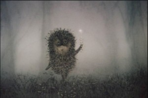 Create meme: Hedgehog in the fog
