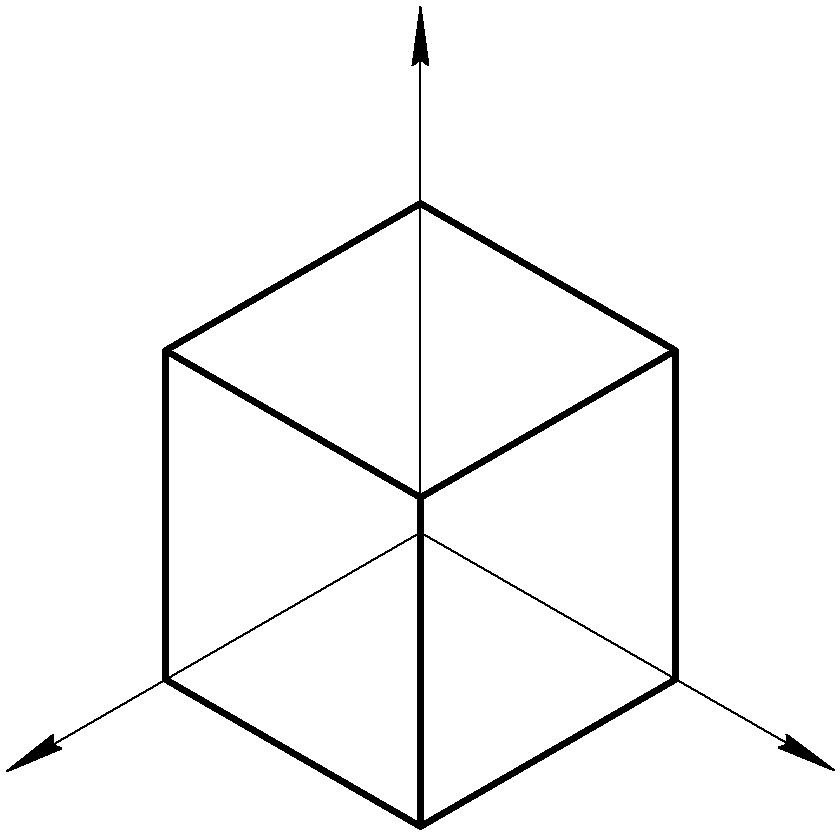Куб в пространстве чертеж