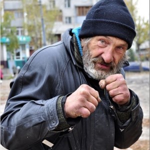 Create meme: homeless ava, homeless, the homeless boxer