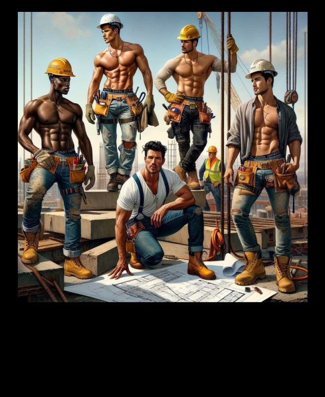 Create meme: male , construction work , team builders