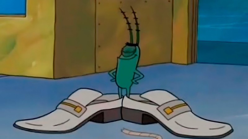 Create meme: shoes , plankton spongebob, sponge Bob square pants 