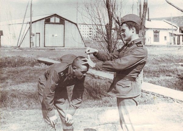 Create meme: hazing in the Soviet army, Construction battalion of the USSR hazing, The USSR army in the 80s hazing