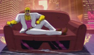 Create meme: la-z rider Flanders, la-z rider simpsons intro couch gag, la-z rider simpsons