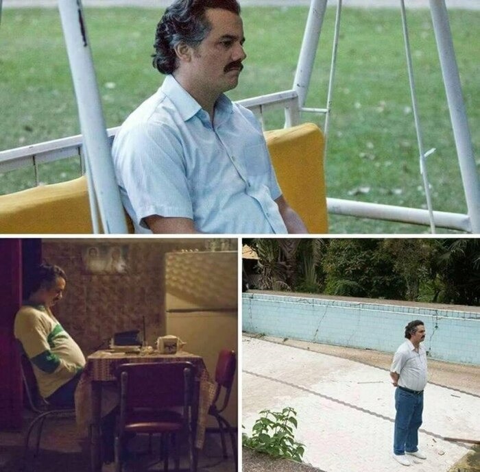 Create meme: sad Escobar, meme Pablo Escobar sad, meme with Pablo Escobar