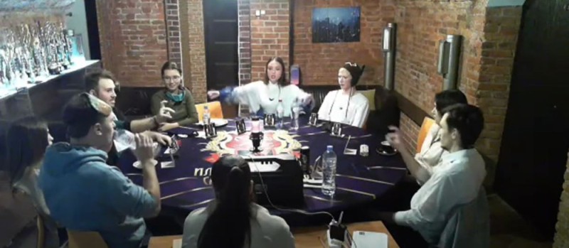 Create meme: gaming club, Mafia game in Moscow, items on the table