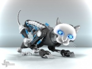 Create meme: biorobot, cool animals, robot cat