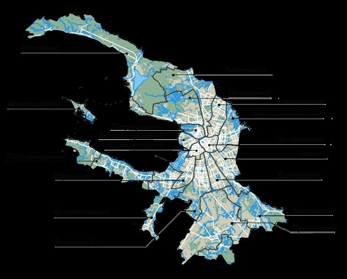 Создать мем: районы петербурга, карта муниципальных округов санкт петербурга, санкт-петербург