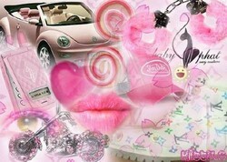 Create meme: pink glamour, pink collage, Happy birthday to the glamorous girl