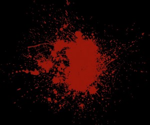 Create meme: red background, blood spatter