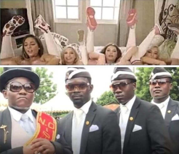 Create meme: dancing with a coffin, Negros coffin meme, Negros dancing with the coffin