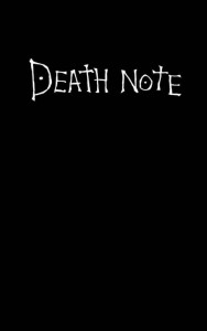 Create meme: depressed lettering on a black background, cover death note, Death note
