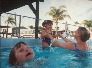 Create meme: pool meme, girl in the pool, the child drowned in the pool meme