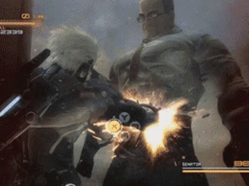 Создать мем: metal gear rising revengeance райден с кружкой в руках, raiden punching armstrong, metal gear rising: revengeance