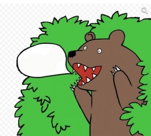 Create meme: template of a bear, bear out of the bushes