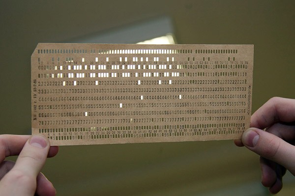 Create meme: punched cards for computers, punch card for computer, what is a punch card?