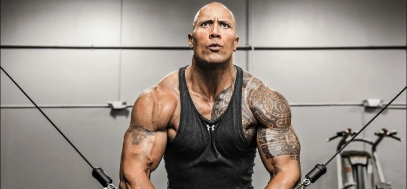 Create meme: Dwayne the Rock Johnson tattoo, Dwayne Johnson workout, rock Johnson 