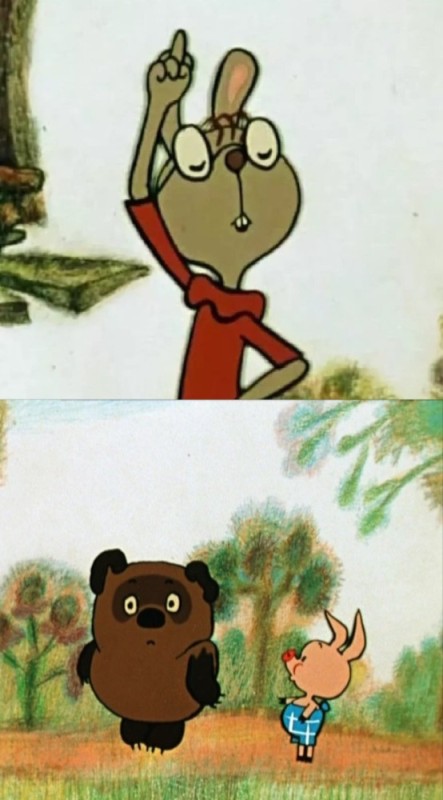 Create meme: Soviet Winnie the Pooh , rabbit Winnie the Pooh Soviet, winnie the pooh winnie the pooh