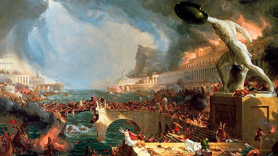 Create meme: The fall of Rome painting, the fall of the Roman Empire, The fall of the Roman Empire painting