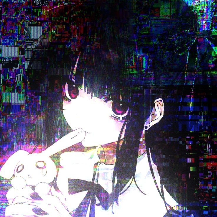 Create meme: glitch art, watch anime, anime