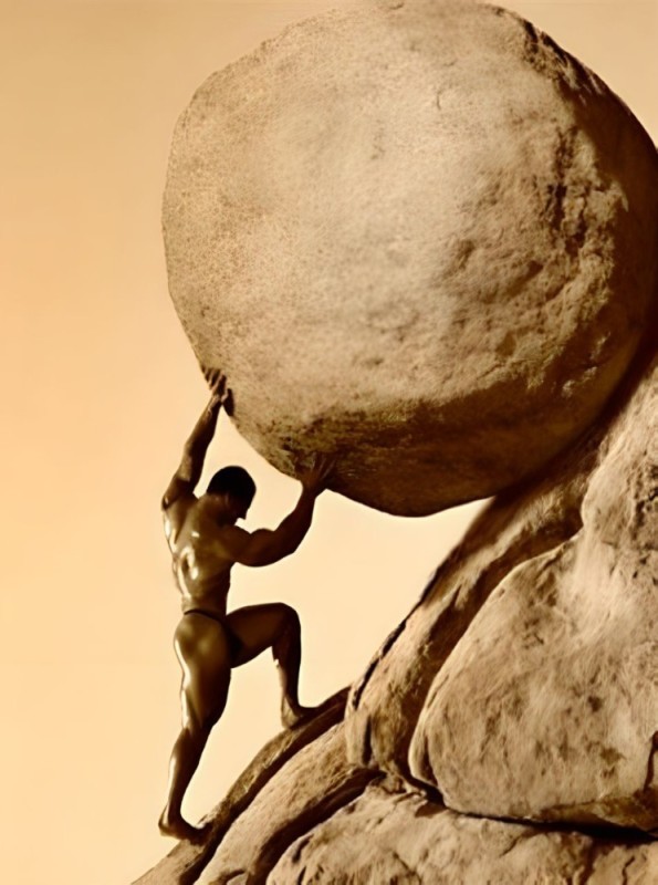 Create meme: the myth of sisyphus, Sisyphus, Sisyphus and the stone