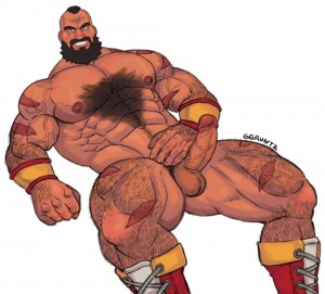 Create meme: bara muscle man, Hercules gay cartoon, zangief art