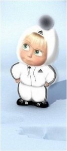 Create meme: people, soft toy, Masha from Masha and the bear in Adidas