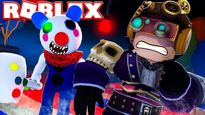 Create meme: roblox , piggy get, piggy roblox clowns