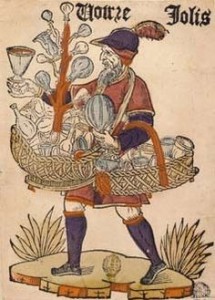 Create meme: street vendor miniature 16th century, the middle ages, medieval