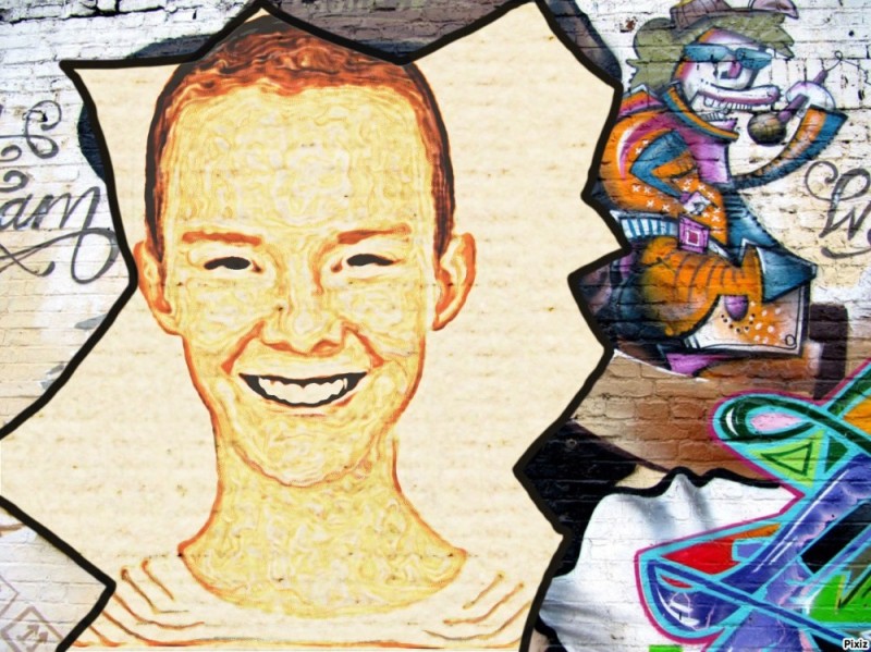 Create meme: stinkfish street art, highlight graffiti, boy 