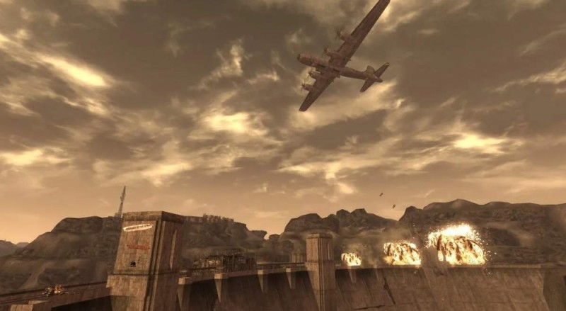 Create meme: fallout: new vegas, New Vegas bombers plane, New Vegas The Battle for Hoover Dam