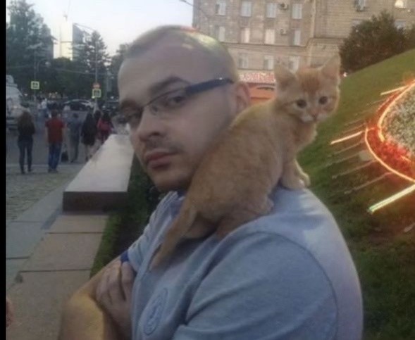 Create meme: guy , cat , people 