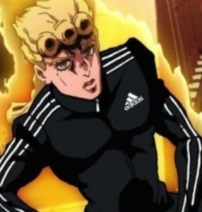 Создать мем: джорно джованна в адидасе, jojo s, giorno giovanna