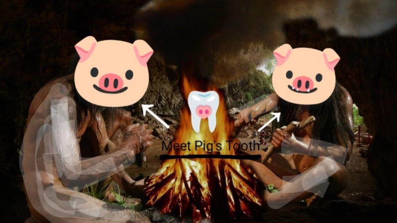 Create meme: girl , primitive people around a campfire, Primitive judas with fire