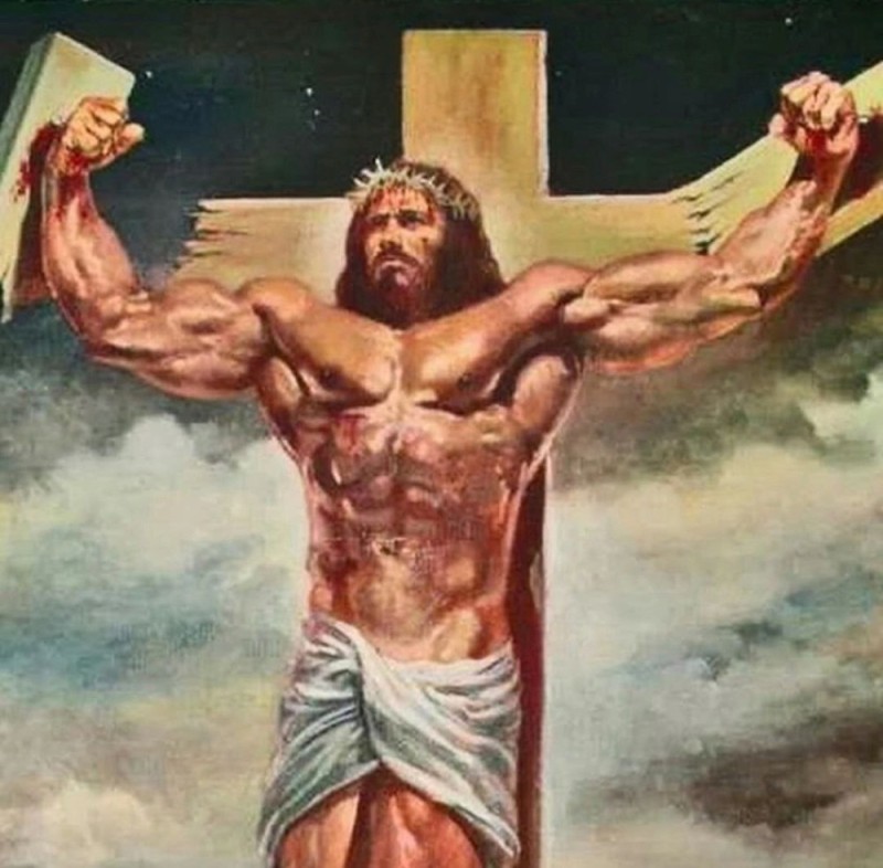 Create meme: Jesus Christ is a jock, Christ crucifixion, Jesus is a bodybuilder