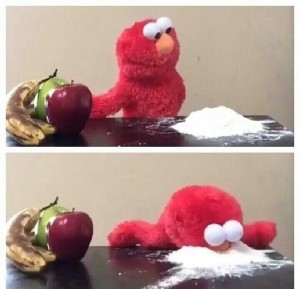 Create meme: Elmo cocaine, elmo meme top, elmo