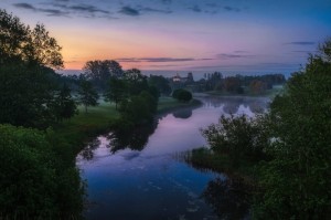 Create meme: nature, landscape, morning river