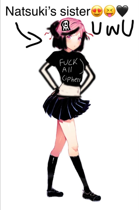 Create meme: Natsuki in full height, natsuki ddlk sticker, natsuki doki doki