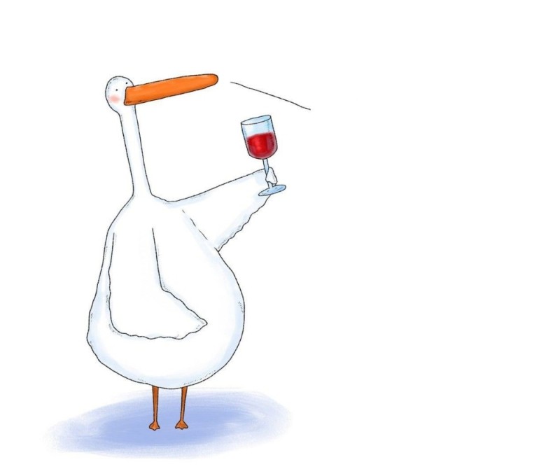 Create meme: goose memes, goose with a pipe, goose with a glass