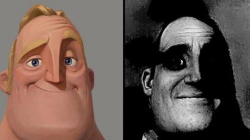 Create meme: uncanny mr incredible, mr incredible becoming uncanny, mr incredible becoming canny